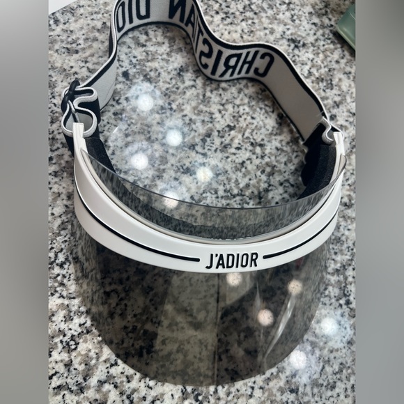 Dior Club 1 Logo Sun Visor -White,Metallic Black - Picture 2 of 5